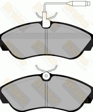 BRAKE ENGINEERING Комплект тормозных колодок, дисковый тормоз PA1043